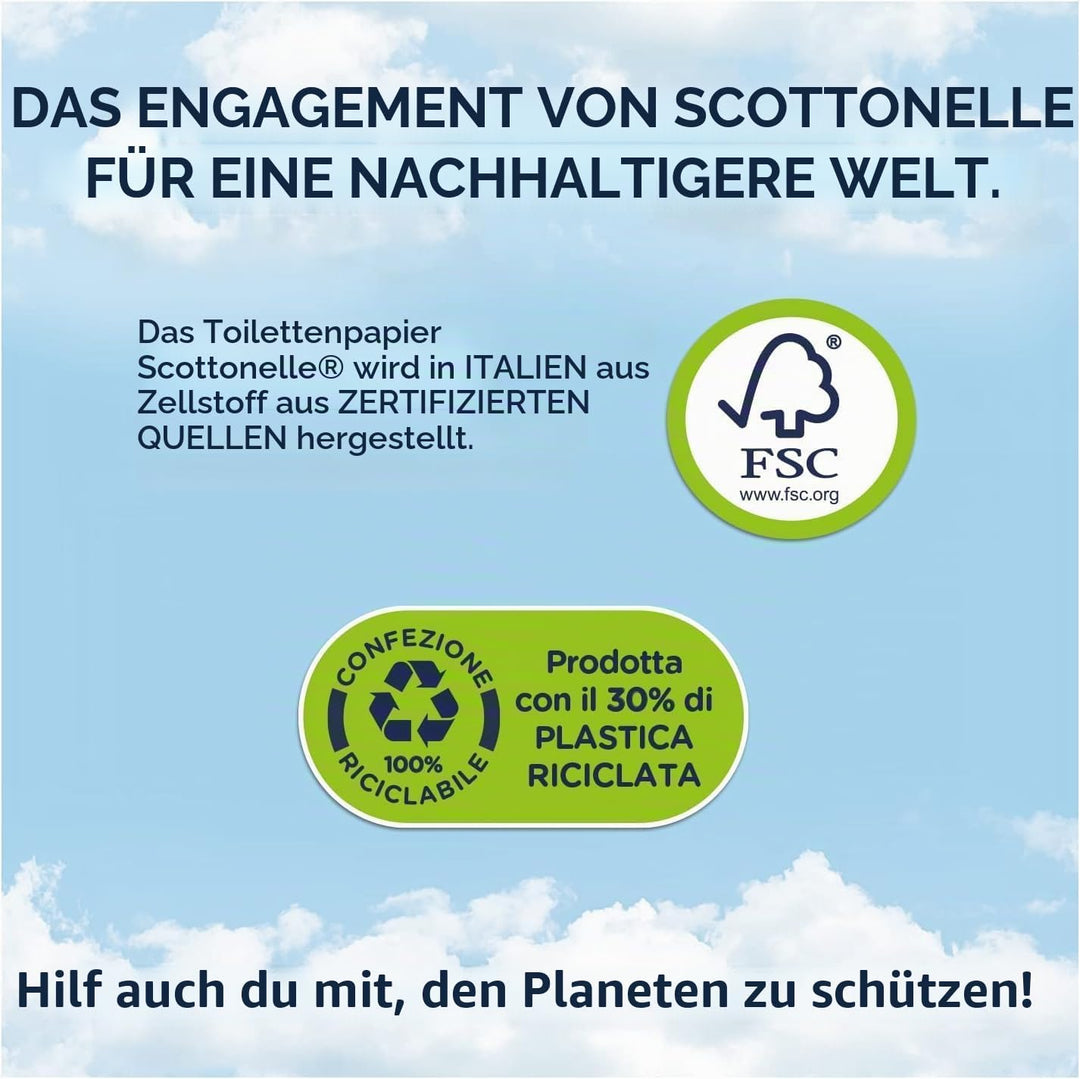 Scottonelle, Toilettenpapier, weich und geprägt 48 Unità Weiss 9 g (1er Pack), Weiss 9 g (1er Pack)