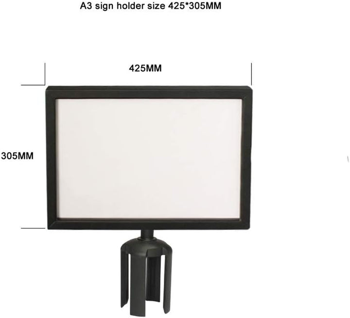 Info-Tafel A4/A3 quer für Pfosten mit Gurtbänder (Schwarz, A3 Horizontal) Schwarz A3 Horizontal, Sch