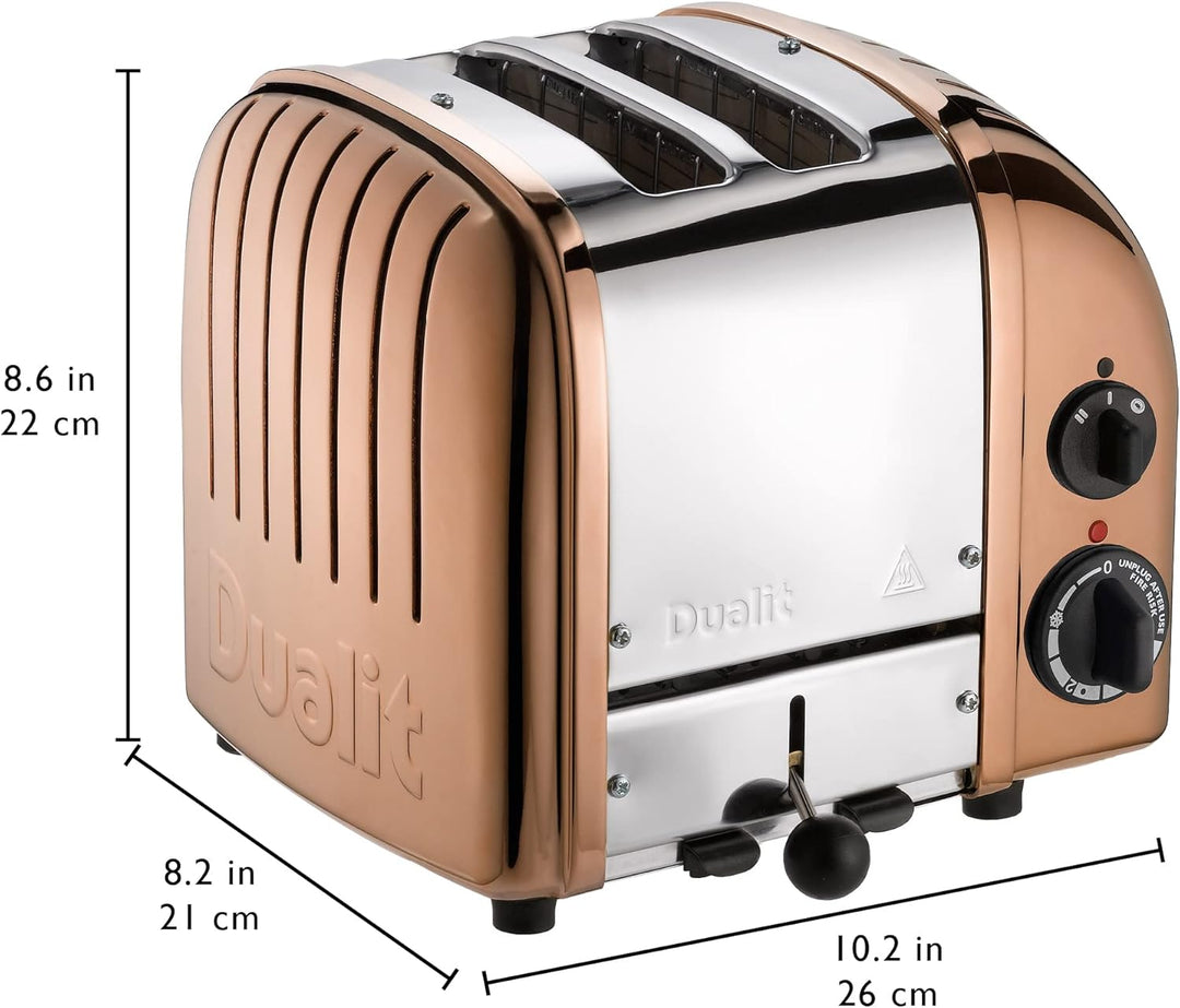 Dualit NewGen Kupfer-Toaster mit 2 Scheiben, handgefertigt in Grossbritannien – austauschbare ProHea