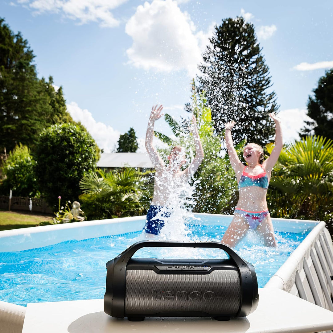 Lenco SPR-070 Boombox - IPX5 Wasserdichte Bluetooth Boombox - integrierter 3000mAh Akku - 2 x 12 Wat