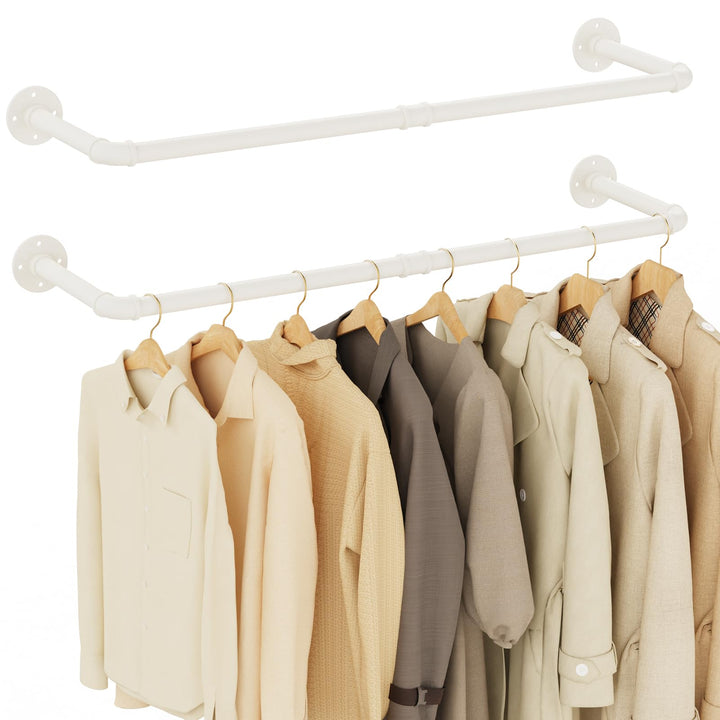 Yawinhe Kleiderstangen für die Wand, 94cm industrieller Rohr-Kleiderständer zur Wandmontage, Platzsp