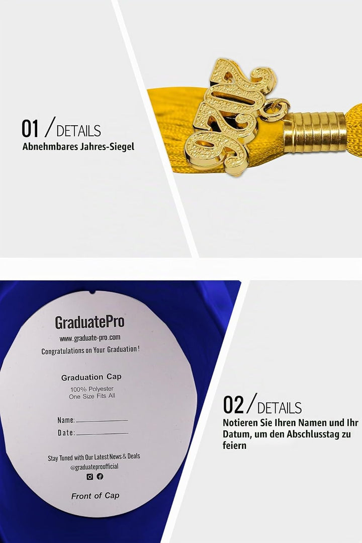 GraduatePro Doktorhut 2026 Abschluss Hut Bachelor Master Abitur Uni Akademiker Schuluniformen Studen
