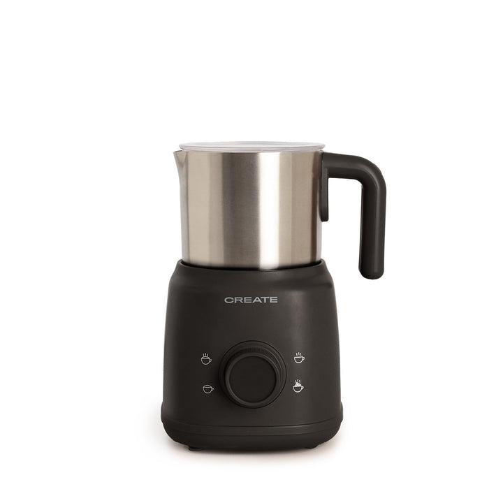 CREATE/MILK FROTHER RETRO/Milchaufschäumer und -erhitzer mit abnehmbarem Krug Schwarz/Magnetische Dr