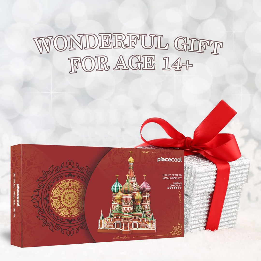 Piececool 3D Puzzle Metall Architecture Saint Basil's Cathedral, 3D Metall Puzzle für 340 Edelstahl,