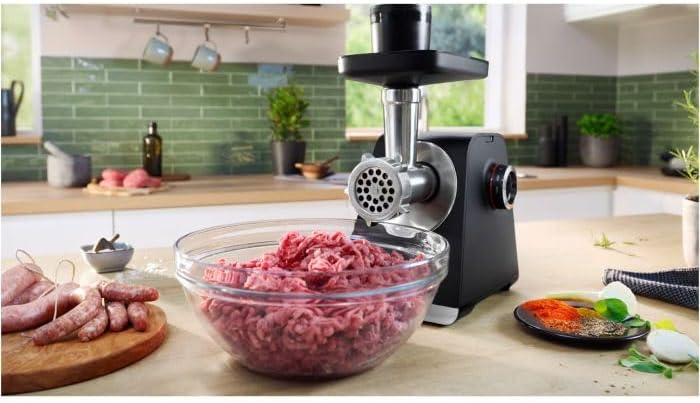 BOSCH Serie 6 MFWS640B Fleischwolf, 500 W, 3,5 kg/mn, 3 Zerkleinerer, Schwarz