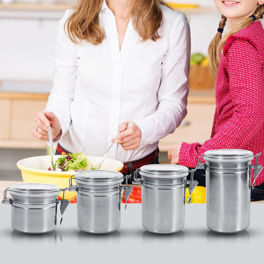 Hapivida Luftdichte Vakuum Kaffeedose, 1200ml Edelstahl Kaffeepulver Dose mit Aroma-Deckel und Versc