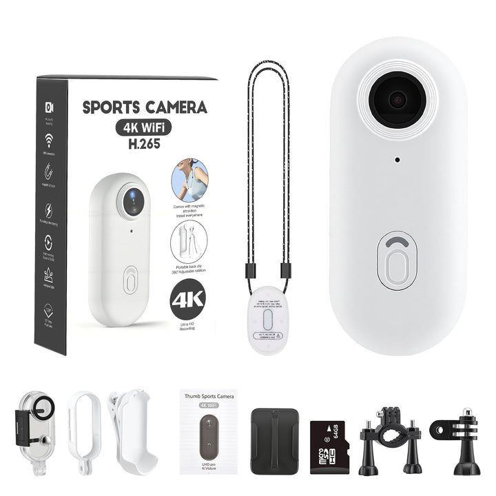 Multifunctional Mini Action Cam WiFi, 4K Bodycam körperkamera,Actionkamera mit 64 GB Speicherkarte,