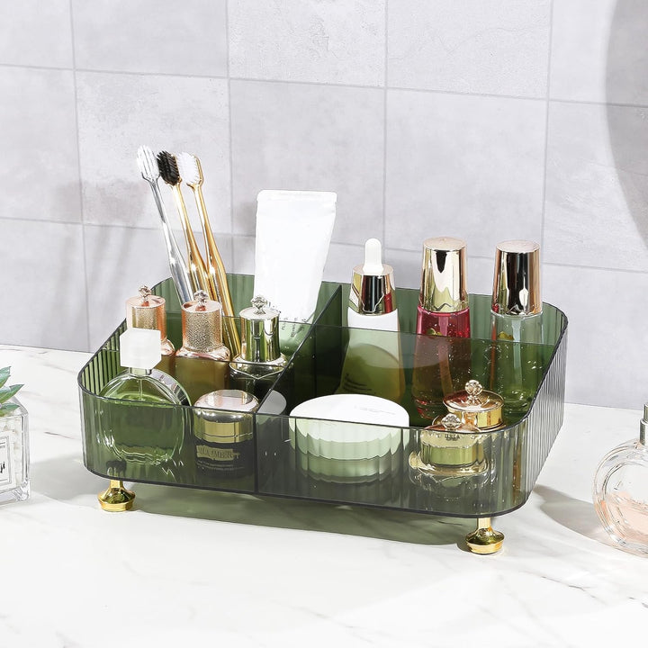 DASITON Make Up Kosmetik Organizer Acryl, 5 Fächer Schmink Aufbewahrung für Pinsel, Lippenstift, Par