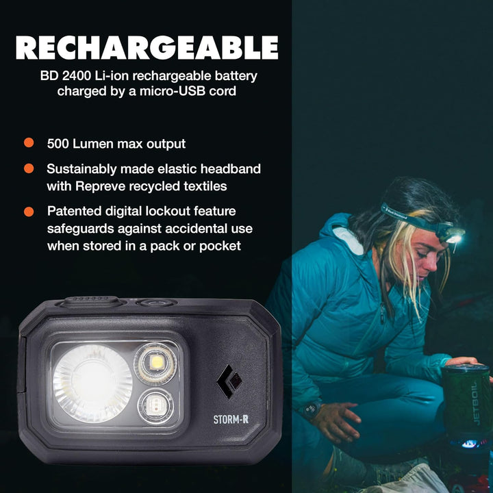 Black Diamond Storm 500-r Stirnlampe Kunststoff Einheitsgrösse Schwarz, Einheitsgrösse Schwarz