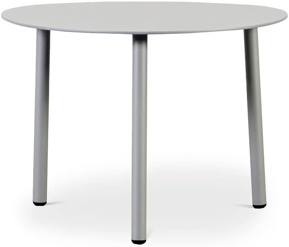 FINQA Couchtisch oval 'Venedig' mit 3 Beinen, 55 x 45 x 40 cm, Silber, Kleiner Beistelltisch aus Alu