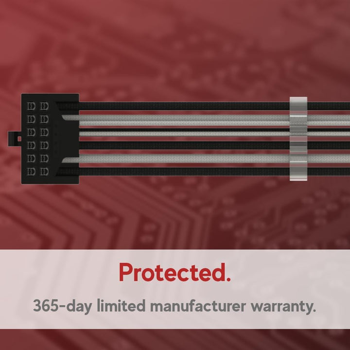 LINKUP - AVA PCIE 5.0 16Pin (12+4) mit Linkswinkel zu 3x8Pin | 16AWG Umhüllt | Kompatibel mit RTX40