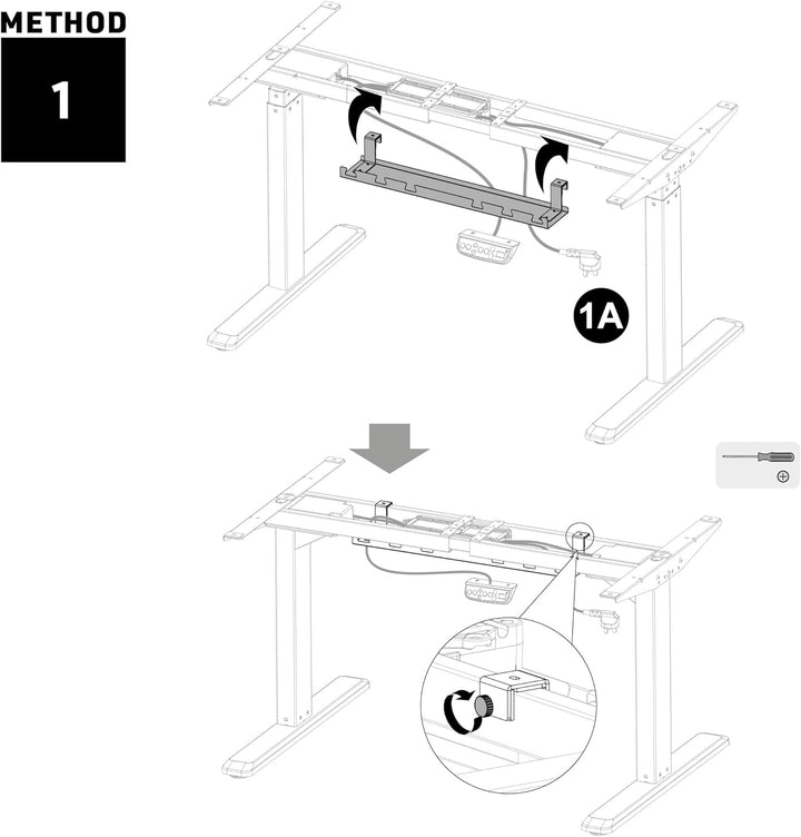 Electraline 71730 Kabelhalter unter dem Schreibtisch, Tablett 590 x 131 x 74 mm für elektrische Kabe