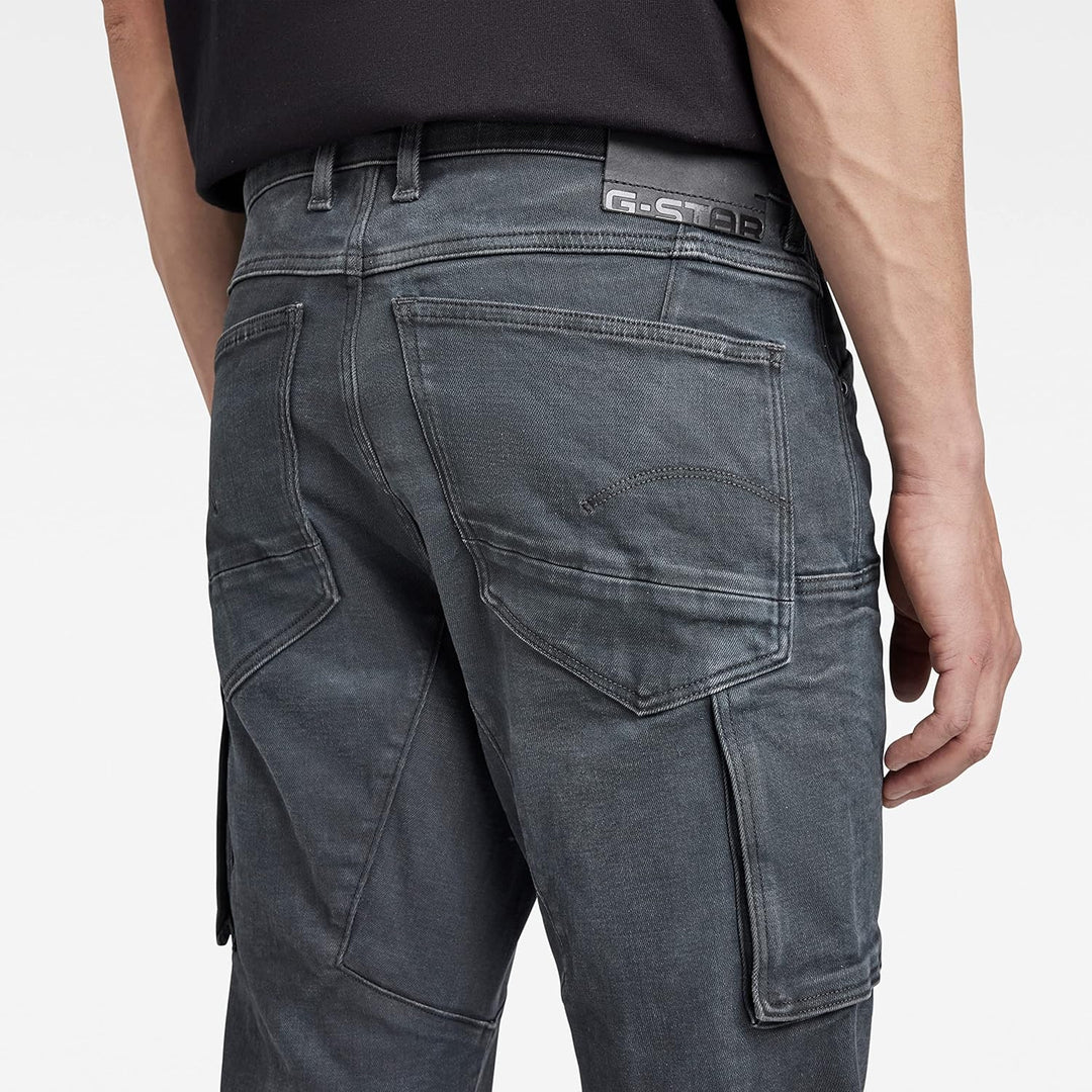 G-STAR Herren Jeans Denim Cargo 3D Skinny Fit Jeans 28W / 32L Grau (Worn in Tornado D22075-d185-d353