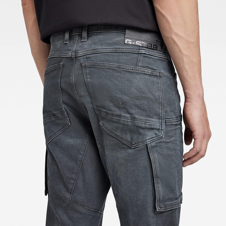 G-STAR Herren Jeans Denim Cargo 3D Skinny Fit Jeans 28W / 32L Grau (Worn in Tornado D22075-d185-d353