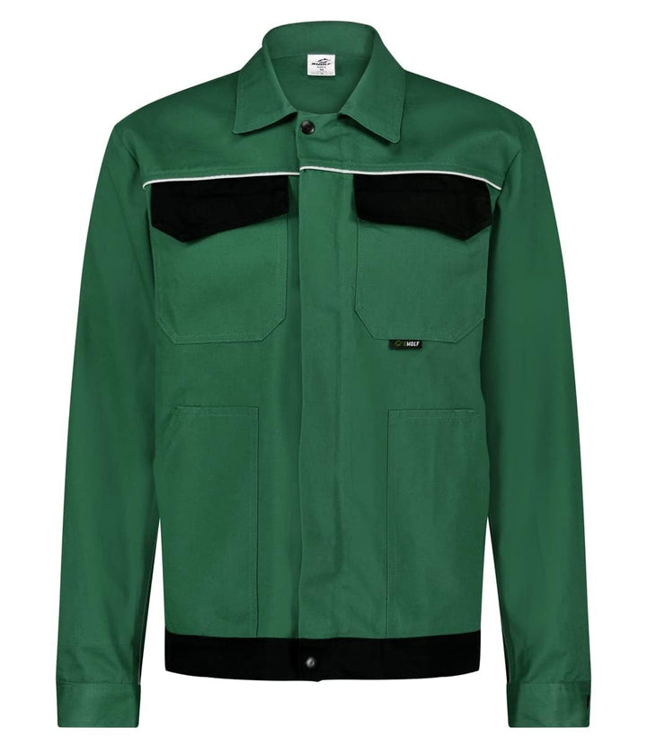 BWOLF ARES 100% Baumwolle Arbeitsjacke Männer Arbeitsjacke Herren Arbeitsjacke Bundjacke, S Grü