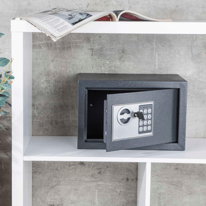 Haushalt International Safe mit Elektronik Zahlenschloss und Schlüssel Tresor schwarz 31 x 20 x 20 c