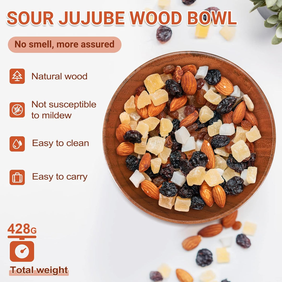 Jujube Holzschale - Japanische Nudelschale, Durchmesser 4,5 x 2-5/8, Ideal für Suppe, Eintauchen & D