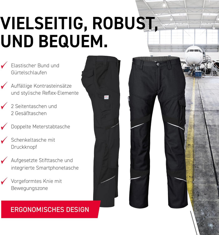 KÜBLER Workwear KÜBLER ACTIVIQ Damen-Arbeitshose schwarz, Grösse 34, Damen-Damen-Arbeitshose aus Mis