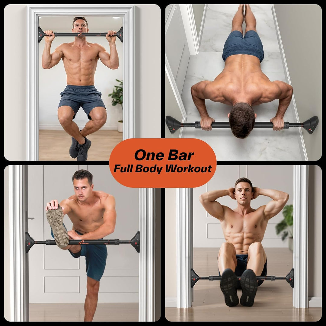 Sportneer Klimmzugstange Türrahmen, Pull Up Bar Tragkraft bis 200 Kg, Reckstange Türrahmen Ohne Schr