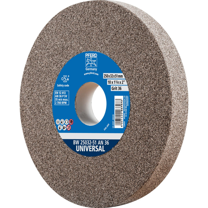 PFERD Schleifbockscheibe UNIVERSAL, 250x32x51mm, A36, 39009714 – Harte Schleifscheibe für universell