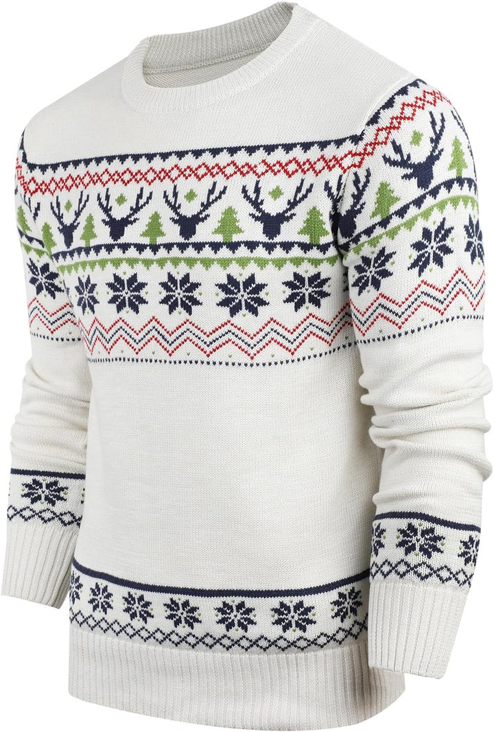 Danfiki Pullover Herren Herren Weihnachtspullover Sweater Christmas Pullover Rundhals Warme Strickpu