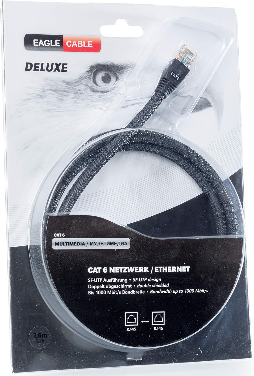 Eagle Cable by INAKUSTIK – 10065000 – Deluxe CAT6 Netzwerkkabel | LAN-Kabel für HD Audio- und HD Vid