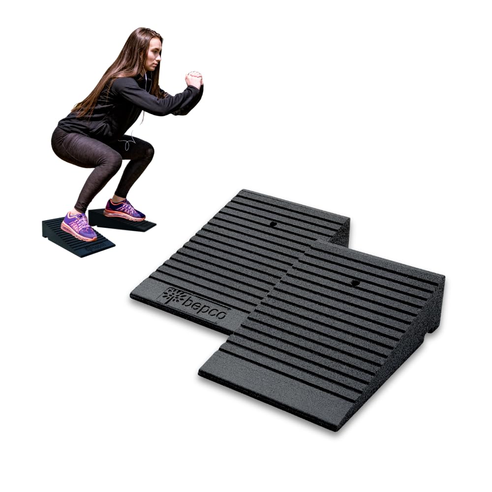 bepco Kneeblock - Squat Wedge, Knieblock, Wadendehner aus recyceltem Gummi - 3 in 1 Mobility Block f