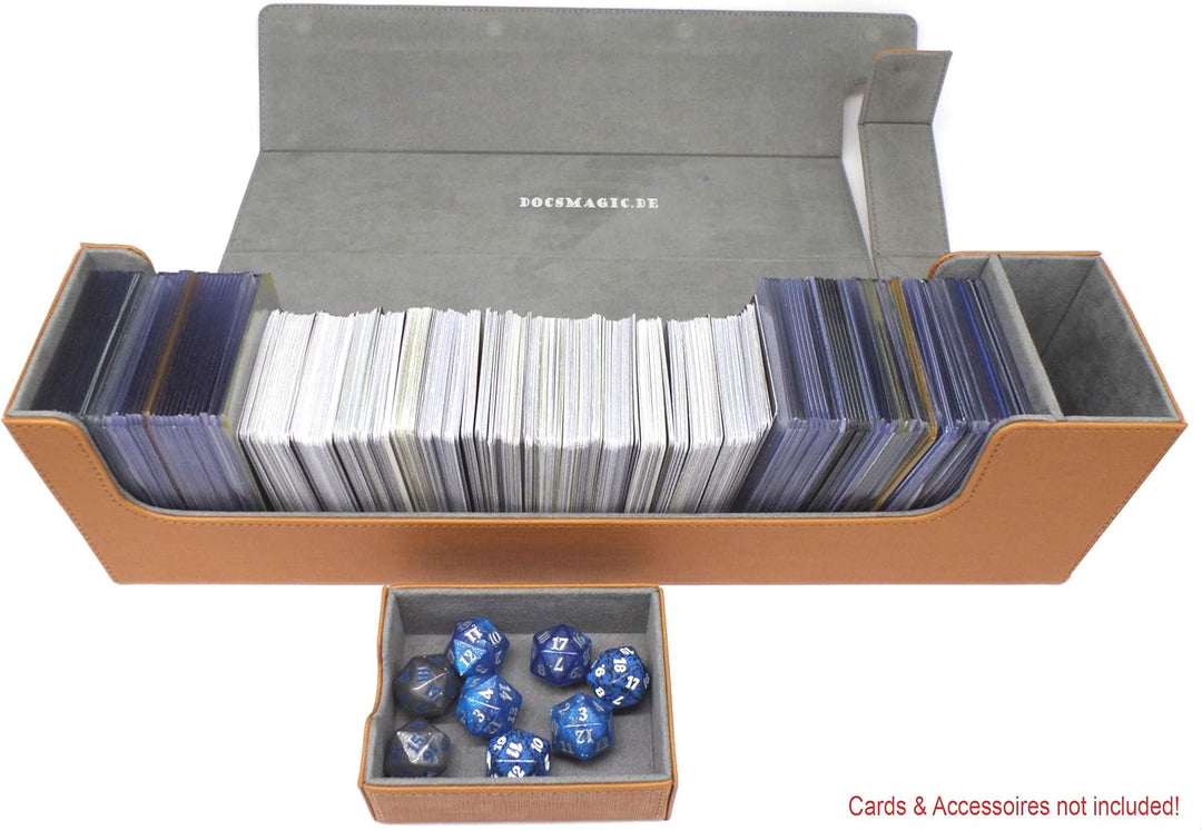 docsmagic.de Premium Magnetic Tray Long Box Gold Large - Card Deck Storage - Kartenbox Aufbewahrung