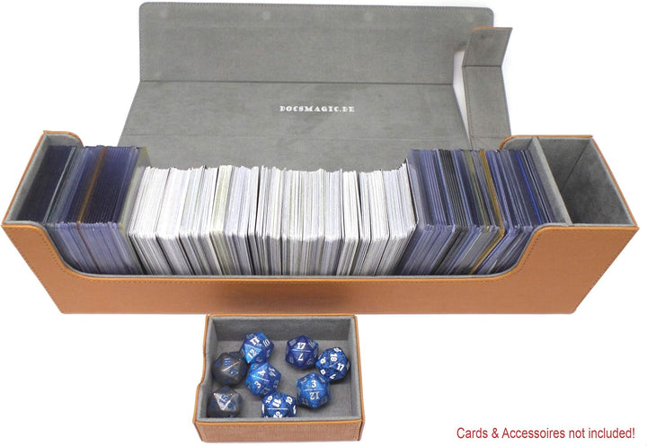 docsmagic.de Premium Magnetic Tray Long Box Gold Large - Card Deck Storage - Kartenbox Aufbewahrung