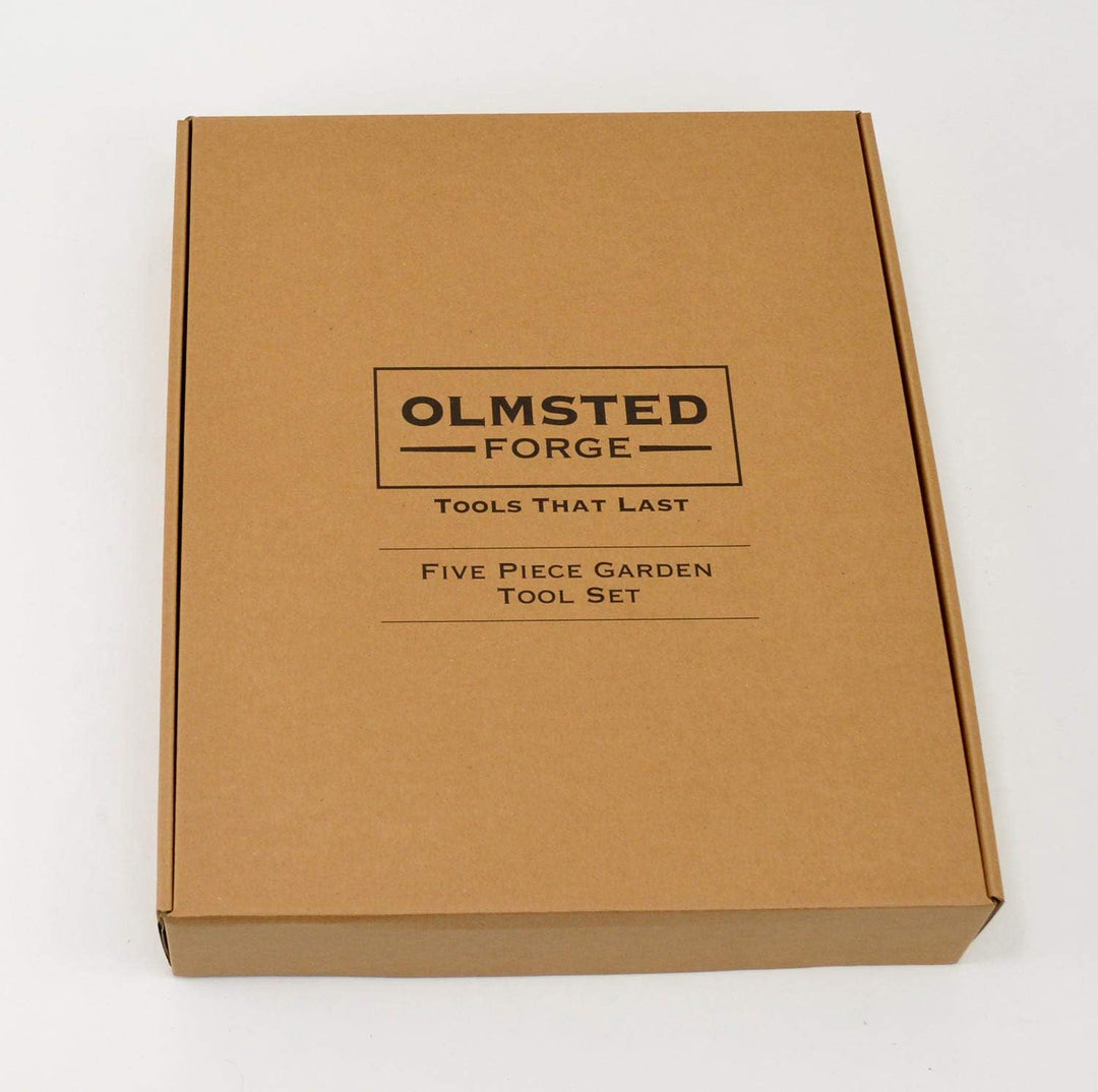 Olmsted Forge Gartenwerkzeug-Set, 5-teilig, robuster pulverbeschichteter Stahl, Korkgriff