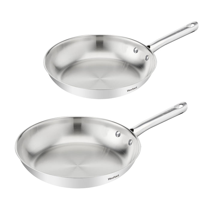 Tefal Duetto On Pfannen-Set, 2-tlg. 24/28 cm, unversiegelt, dicker Wärmediffusionsboden, Komfort-Gri