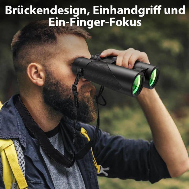 10x42 Fernglas Erwachsene Jagd Vogelbeobachtung: Timorn Ferngläser Wasserdicht mit Trageriemen, Tasc