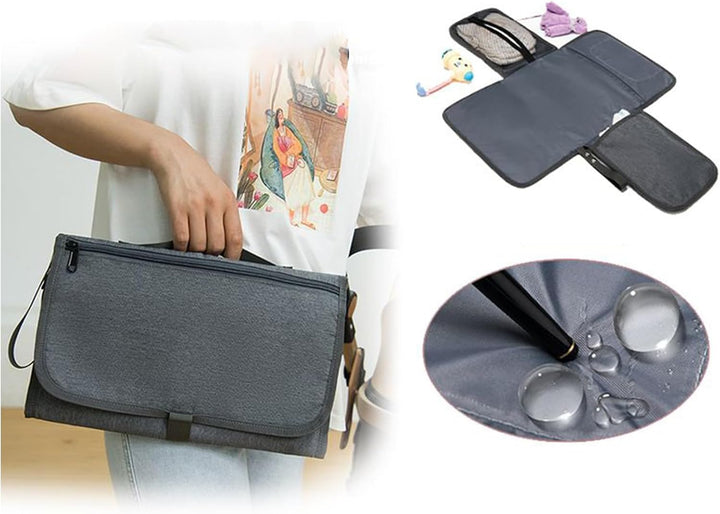 Wickeltasche Handtasche – wasserdicht mit Haken für Kinderwagen – Wickelunterlage mit Matratze, für
