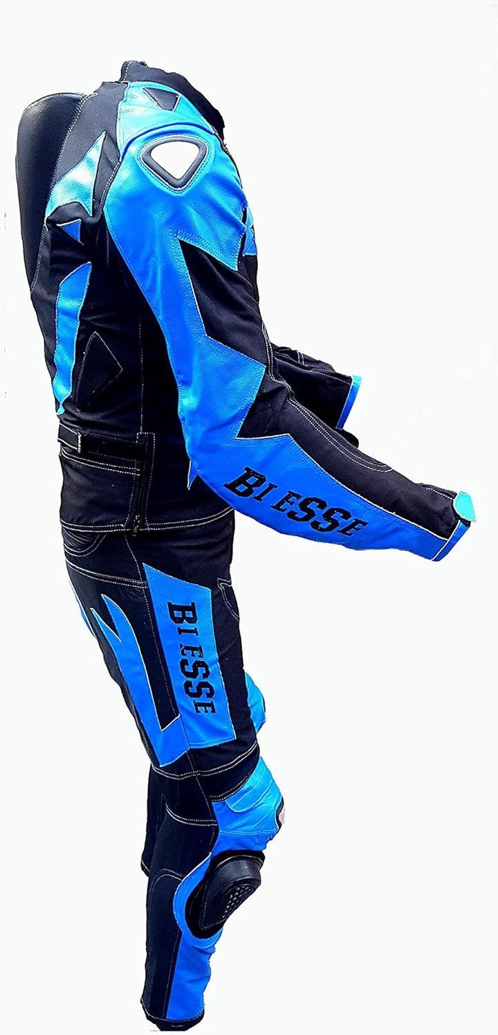 BI ESSE Motorradkombi Herren 2-teilig – Motorradanzug Leder & Textil, Jacke und Hose trennbar, verst