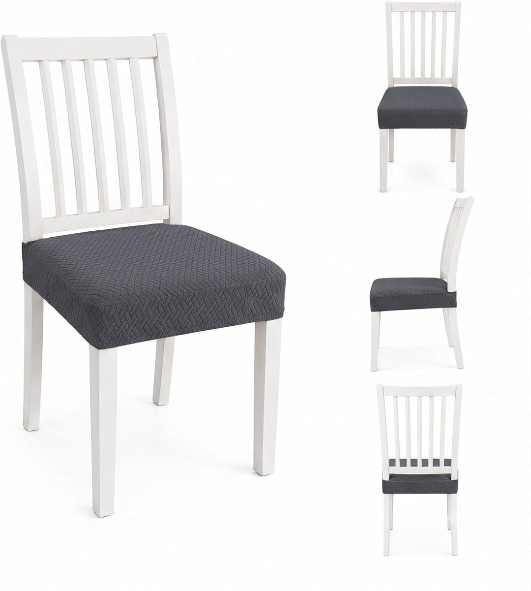 KELUINA Diamantgitter Jacquard wasserdichte Stuhl Sitzbezüge für Esszimmer Stretch Stuhl Sitzkissen