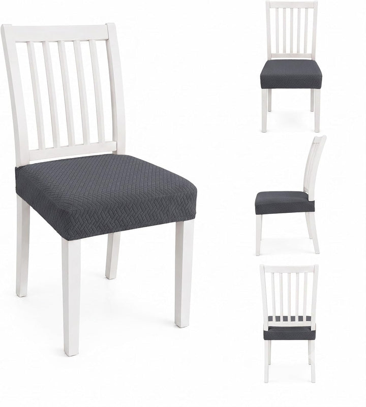 KELUINA Diamantgitter Jacquard wasserdichte Stuhl Sitzbezüge für Esszimmer Stretch Stuhl Sitzkissen