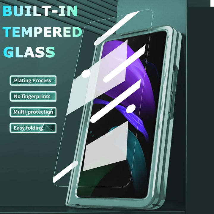 NINKI Schutzhülle für Samsung Galaxy Z Fold 5, mit Displayschutzfolie, Scharnierschutz, Farbverlauf,