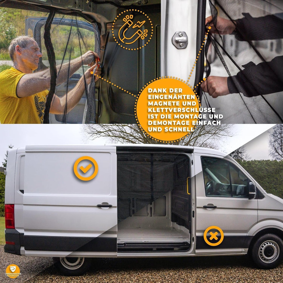 CHROMEMASTER | Magnetisches Fliegengitter für Camper, Campervan, Wohnmobil | Kompatibel mit Renault