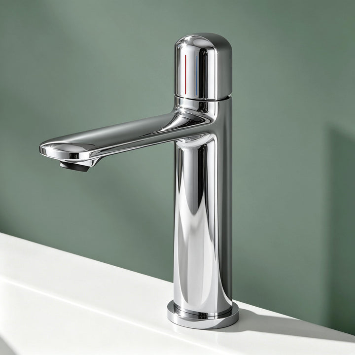 Mai &amp; Mai Wasserhahn Bad 20,9cm hoch, Waschtischarmatur Silber Wao-1190 | Silber 20,9cm, Wao-1190 |