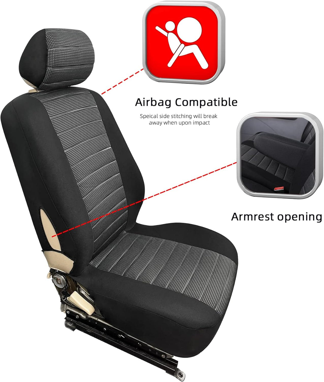 TOYOUN Universal Stoff Auto-Sitzbezüge für Transporter LKW Vorn Autositzbezüge Sitzbezug Fahrersitz