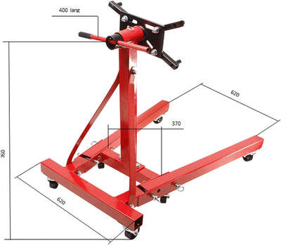 otgerlensker products Motorständer Motorhalter 900 KG mit 6 Rädern + Motorheber Motorkran mit Haken