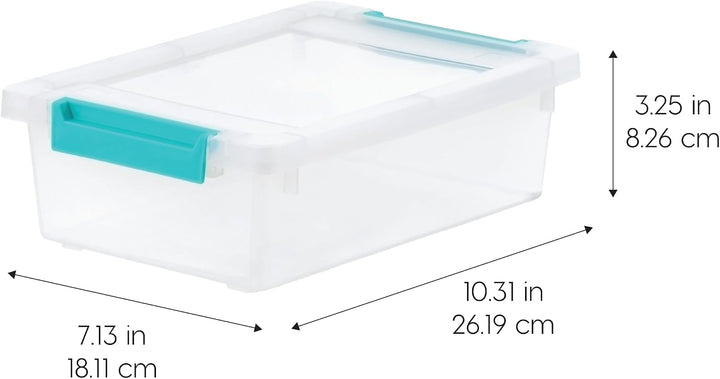 IRIS USA Aufbewahrungsbehälter mit Deckel für Bastelaufbewahrung, 6 Stück, 2,4 Qt Kunststoff, stapel