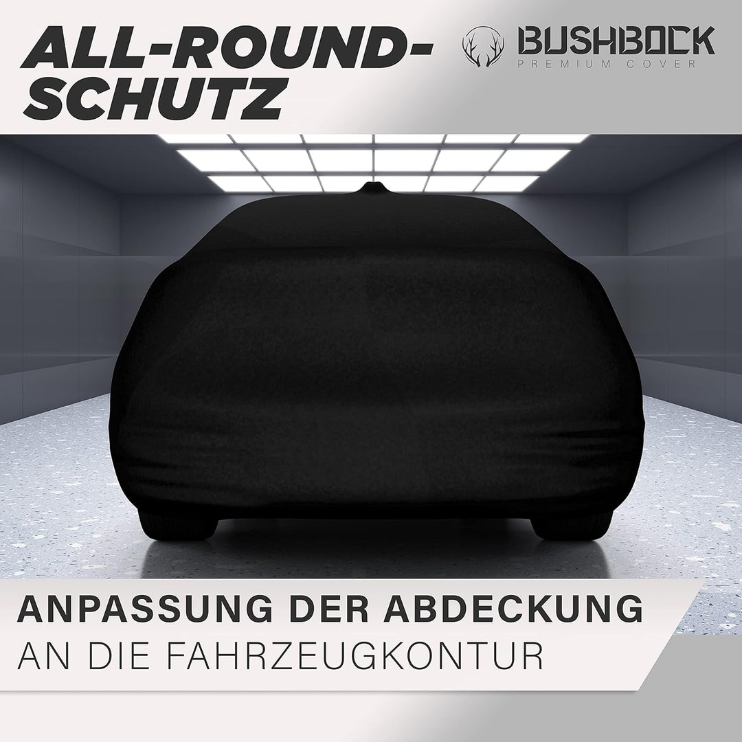 BUSHBOCK® Premium SUV Abdeckung Indoor - Satin Schutzhülle Stoff - Abdeckplane Autoplane Autogarage