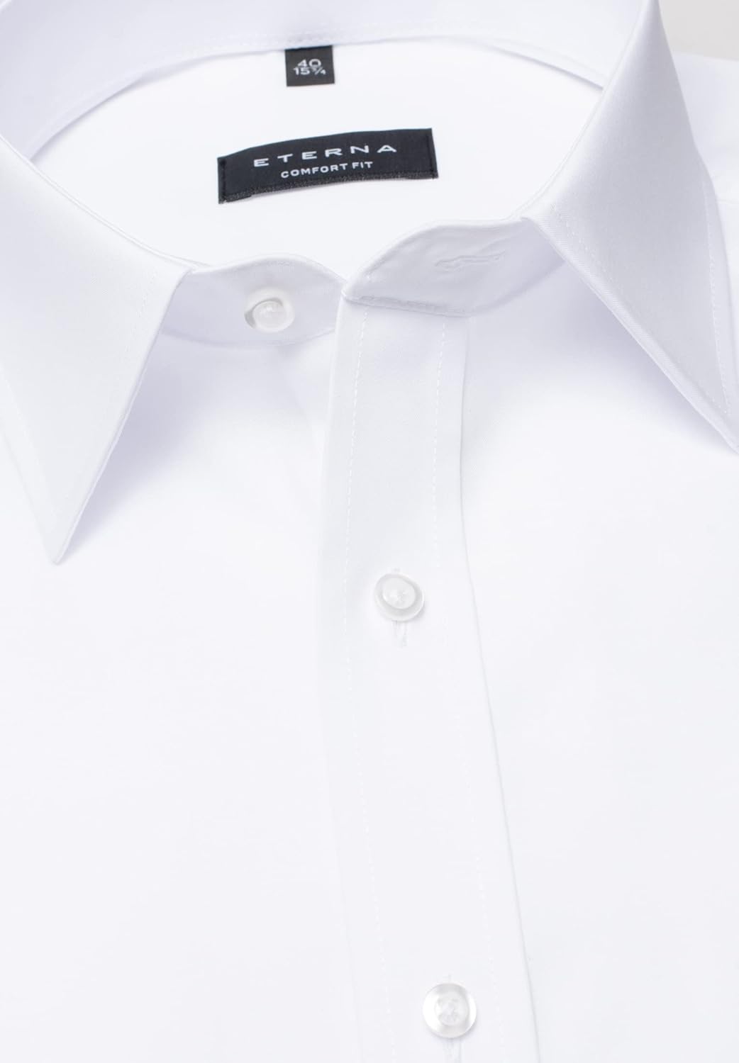 ETERNA Langarm Hemd COMFORT FIT Popeline unifarben 39 Weiss, 39 Weiss