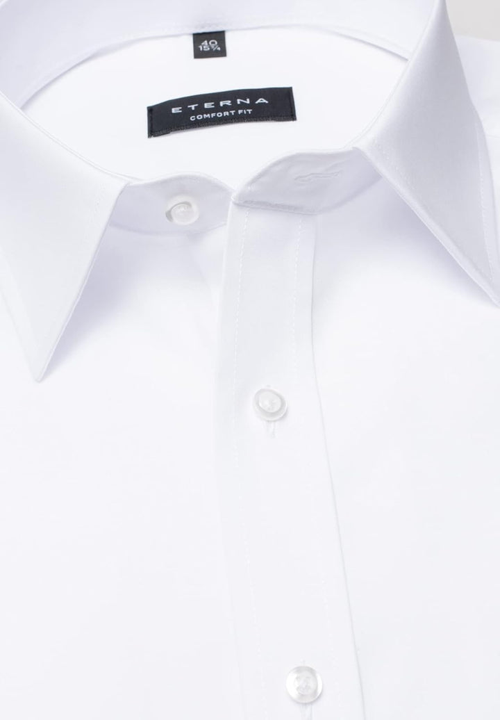 ETERNA Langarm Hemd COMFORT FIT Popeline unifarben 41 Weiss, 41 Weiss