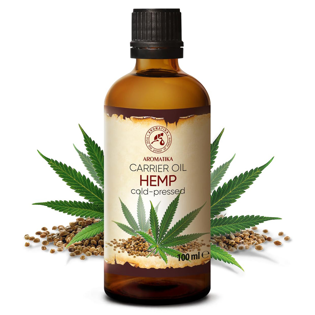 Hanföl 100ml - Kaltgepresst - Reines &amp; Natürlich - Glasflasche - Hanf Öl - Basisöl - Hanfsamenöl - I