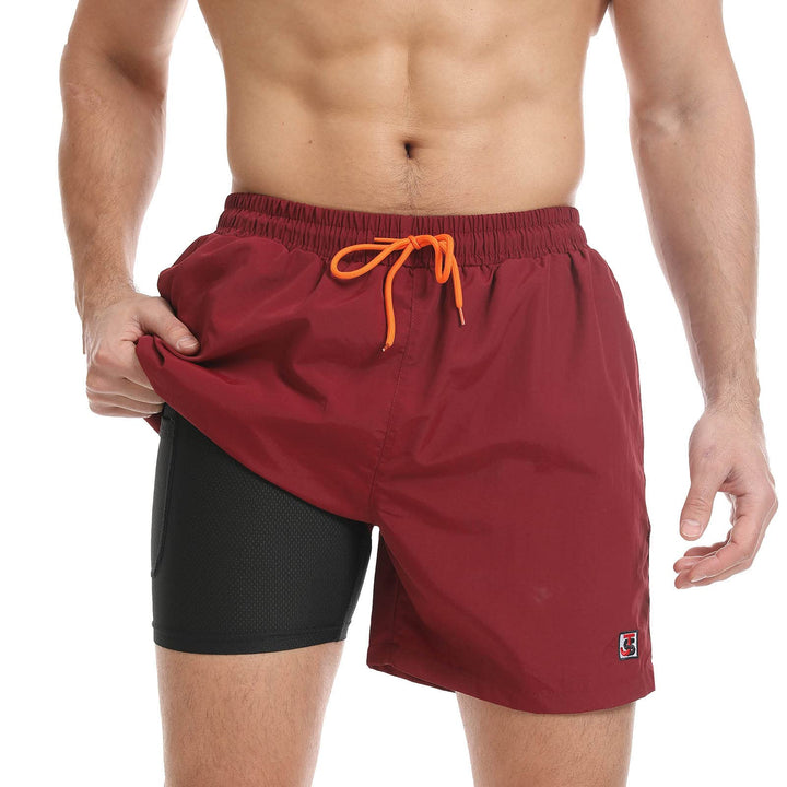 JustSun Badehose Herren Schnelltrocknend Boardshorts mit Mesh-Futter und Verstellbarem Tunnelzug M R