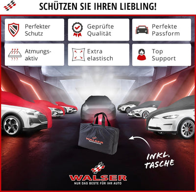 WALSER Premium Abdeckung Auto Indoor Stretch Plus Qualitätssieger Sehr Gut* Autoabdeckung Winter Aut