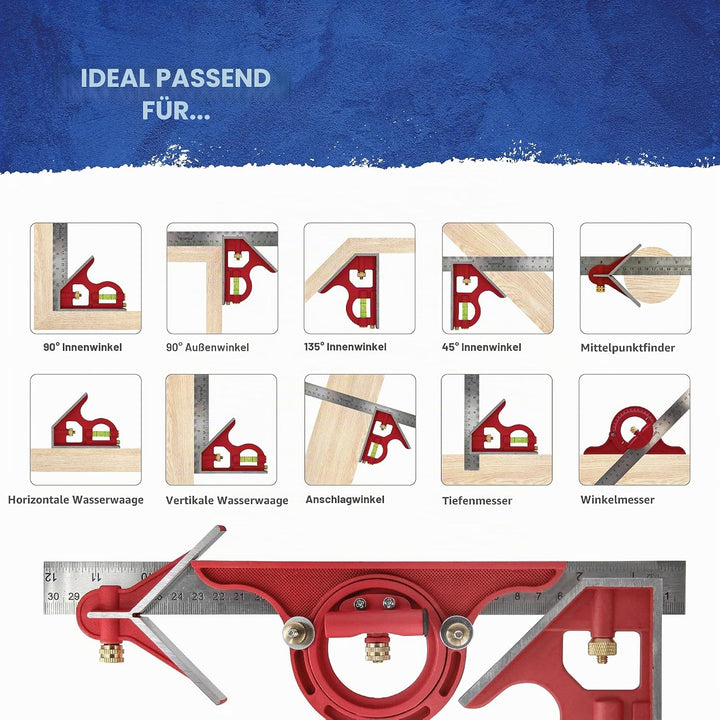 Faithfull - Kombination Square Set 300mm (12 Zoll) - FAICS300SET, Multi 1 Multi, 1 Multi