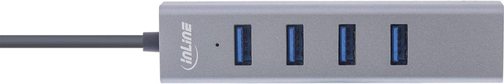 InLine® USB 3.2 USB-Typ C Multi Hub (4X USB-A 5Gb/s), OTG, Metallgehäuse